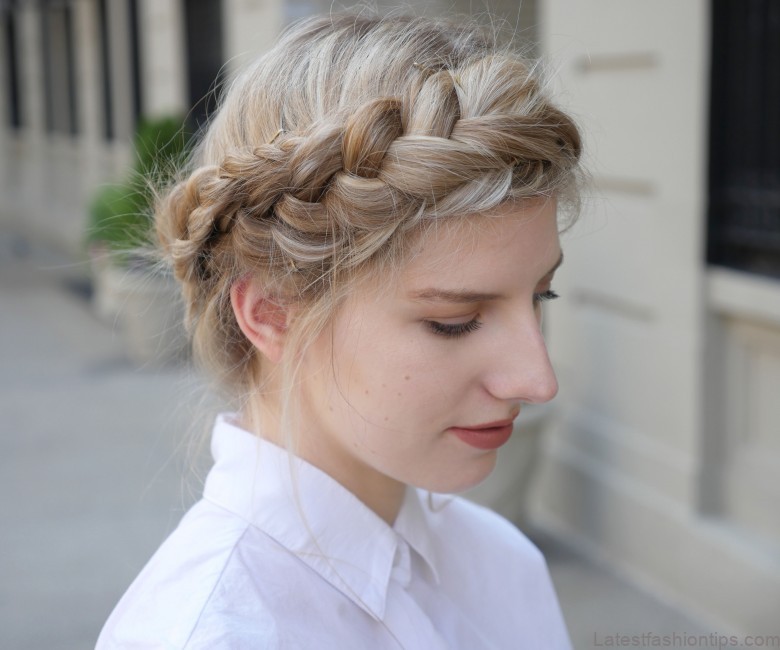 how to do the french braid crown 4