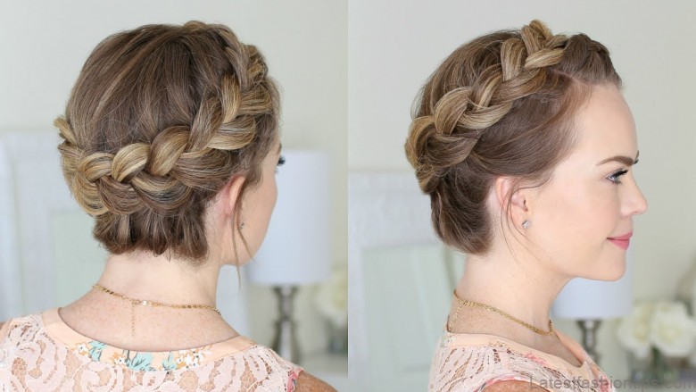 how to do the french braid crown 6
