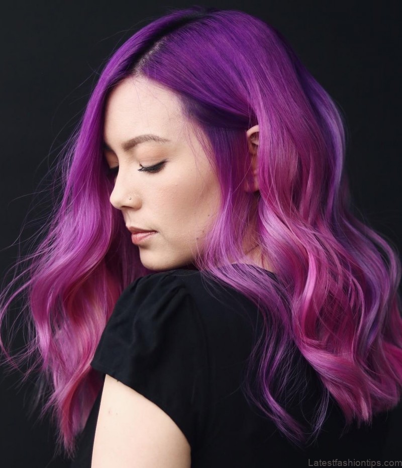 the new hairstyle color trend purple highlights 2